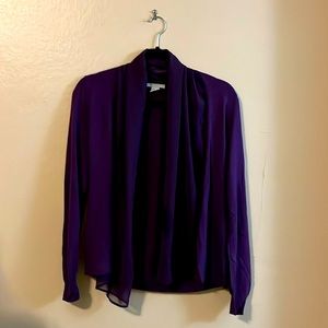 H&M Purple Sheer Flyaway Long Sleeve Cardigan Small S